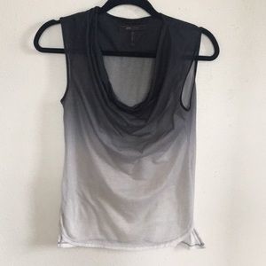 BCBG  seethrough cowlneck blouse